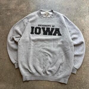 Vintage University of Iowa Crewneck Iowa Hawkeyes Lee Heavyweight